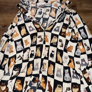 Cat Print Blouse vintage